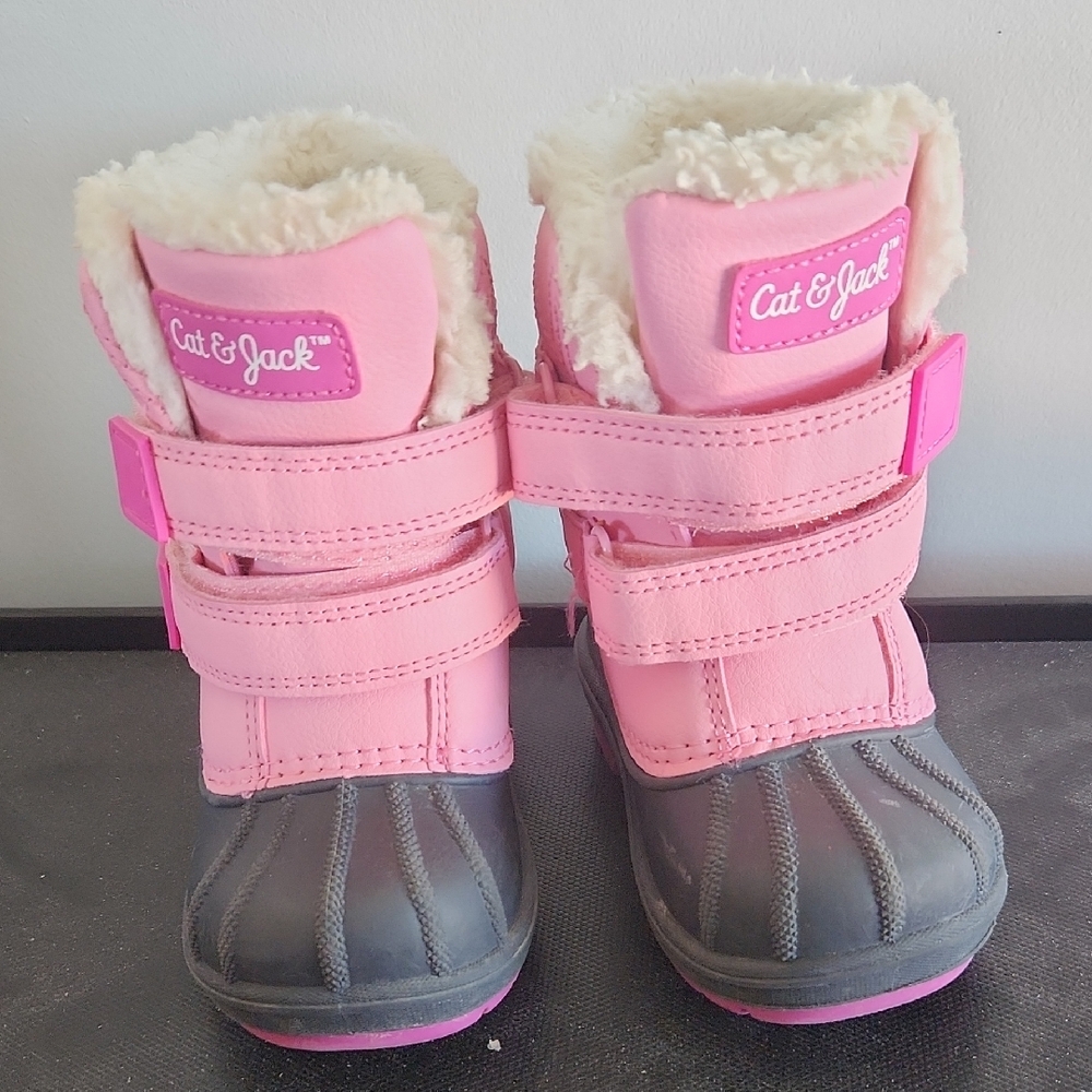 Cat & Jack Pink and Gray Snow Boots